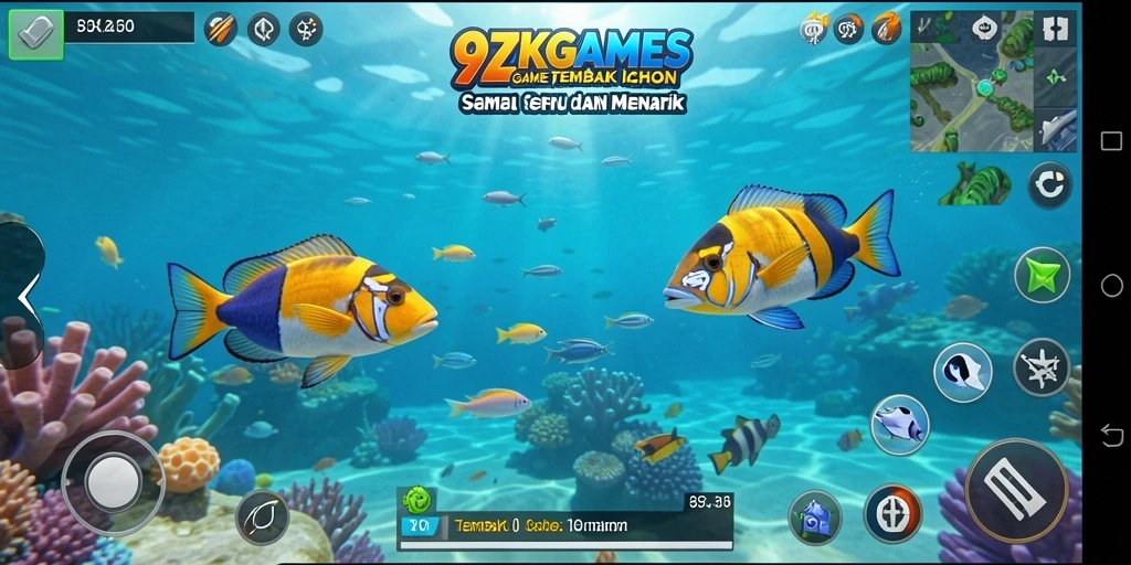 Gameplay seru menembak ikan di 9ZKGAMES.