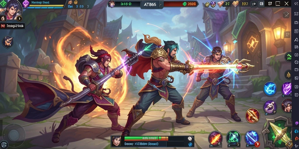 Tampilan dinamika gameplay seru dalam AT866 MOBA.