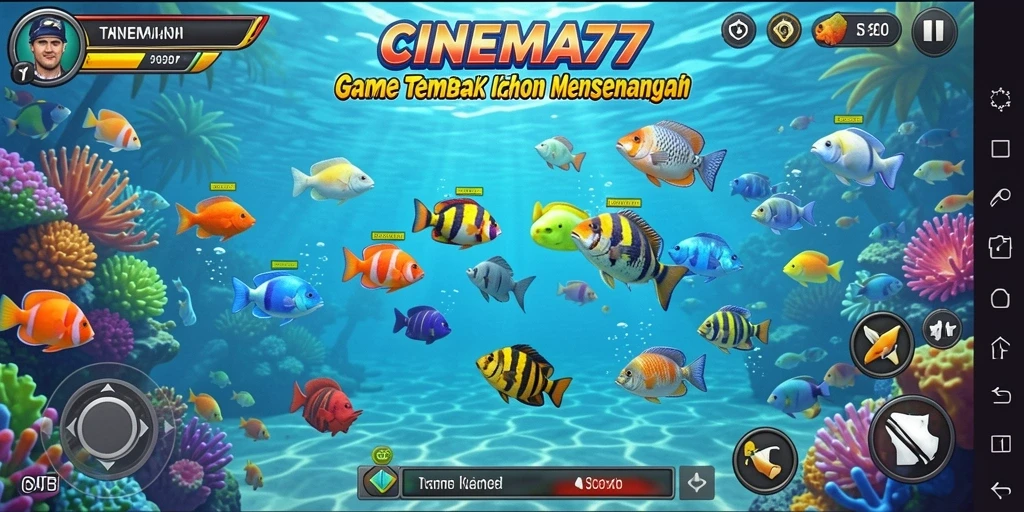 Screenshot CINEMA77 menampilkan gameplay Tembak Ikan yang menarik dan penuh aksi.