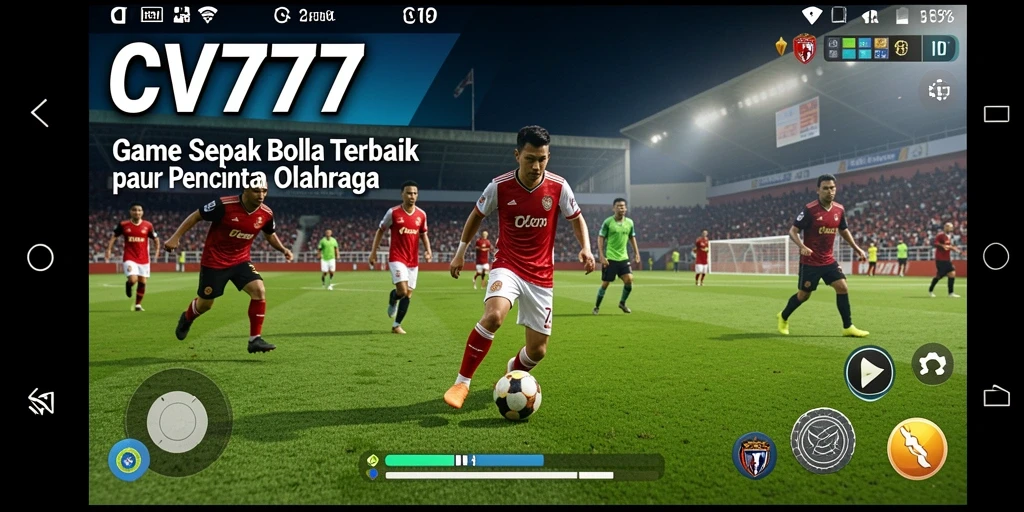 Screenshot gameplay CV777 menampilkan pertandingan sepak bola yang seru.