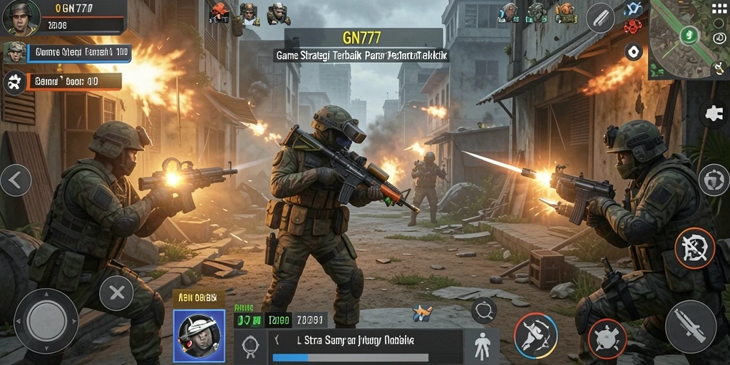 Screenshot utama GN777 menampilkan gameplay strategi yang seru.