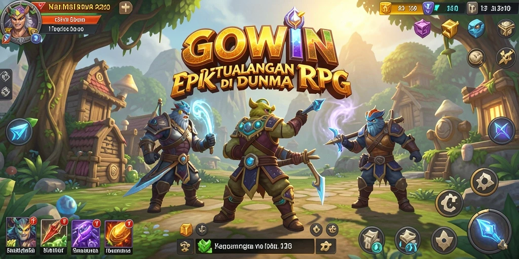Tangkapan layar GOWIN menunjukkan aksi RPG yang seru dan mendebarkan.
