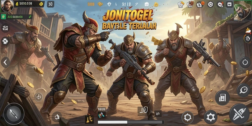 Screenshot JONITOGEL menampilkan aksi seru dalam permainan Battle Royale.