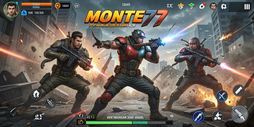 Tampilan aksi seru dari gameplay MONTE77 yang mendebarkan.