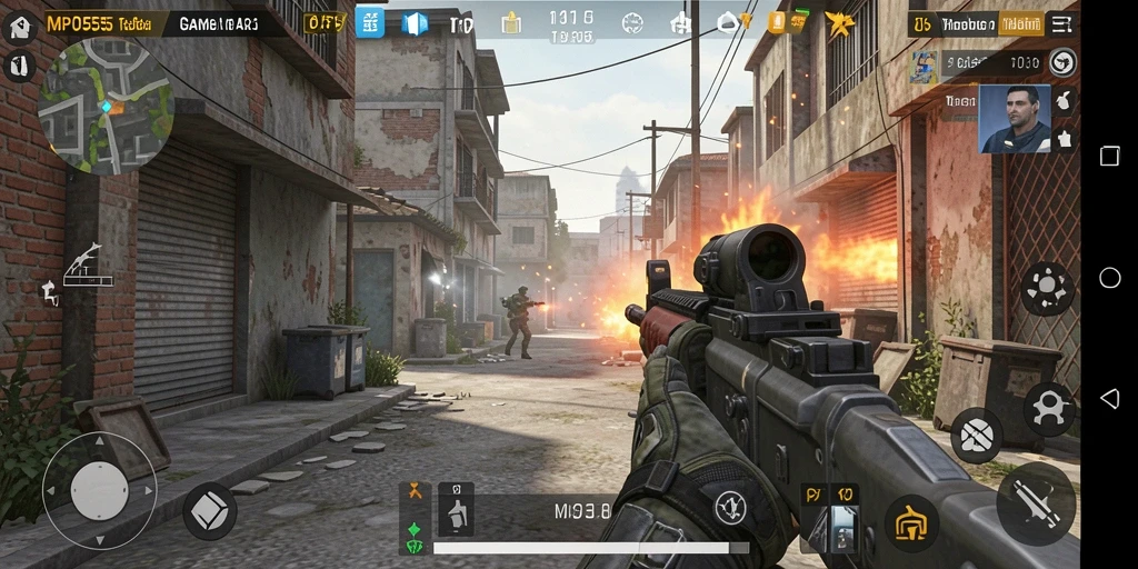 Tampilan aksi intens dalam gameplay MPO555 yang menegangkan.