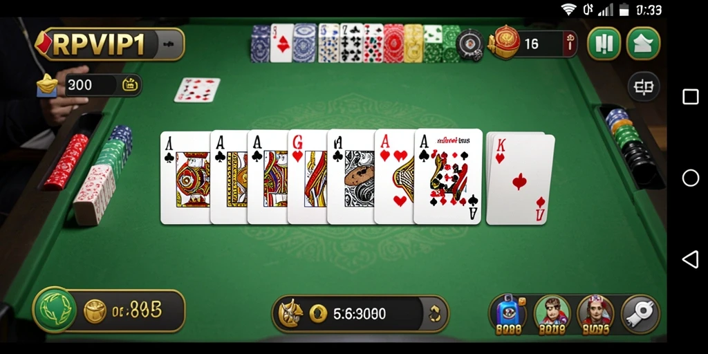 Screenshot gameplay Domino RPVIP1 menunjukkan momen seru di meja permainan.
