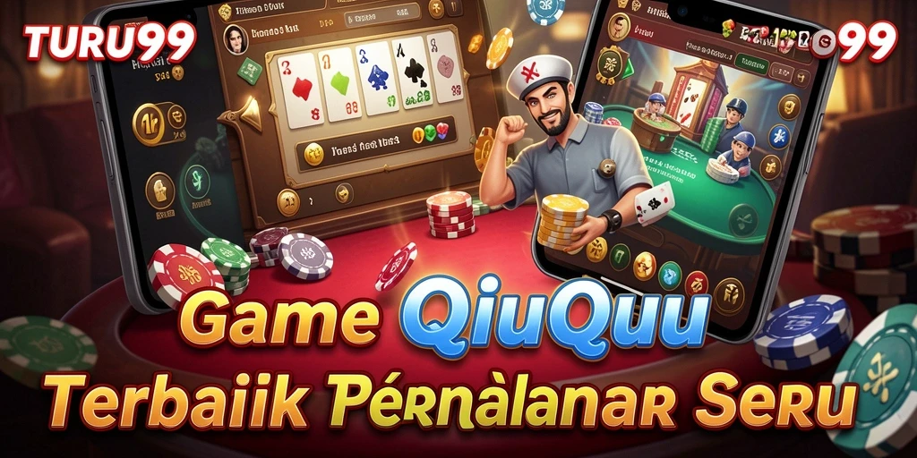 Tampilan gameplay QiuQiu yang mendebarkan di TURU99.